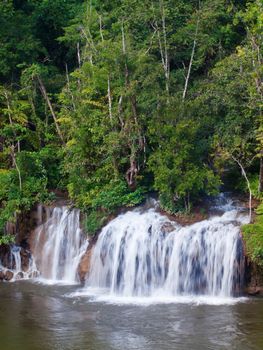 Sai Yok Yai waterfall flow into Khwae Noi river, Sai Yok National Park, Kanchanaburi, Thailand