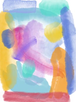 Digital Watercolor Painting Abstract Textured Colorful Background