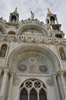 Basilica of Saint Mark in Venice, Italy. It is the most famous of the city's churches and one of the best known examples of Italo-Byzantine architecture. 
