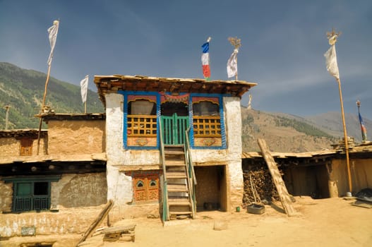 Picturesque view of old traditional Nepalese house