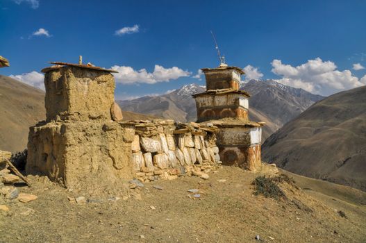 Scenic shrine in Dolpo region in Nepal