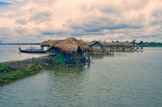 Scenic view of traditional village in Bangladesh