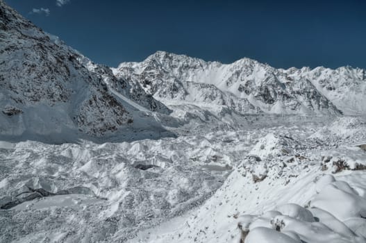 Scenic view of Himalayas near Kanchenjunga, the third tallest mountain in the world