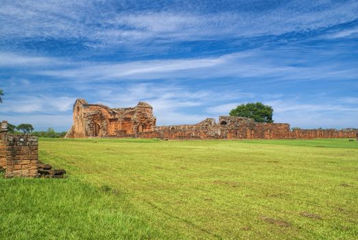 Scenic site of Encarnacion and jesuit ruins in Paraguay, south America
