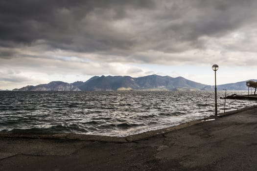 Black sea at stormy seaside