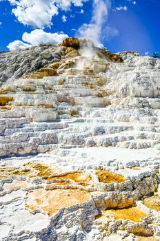 Detail view of beutiful geothermal land in Yellowstone NP, USA