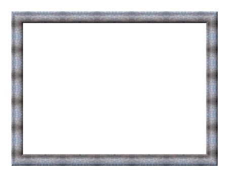 Rectangular empty picture frame with a texture of wet stone gray tones on a white background
