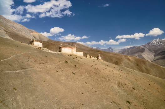 Scenic temple in Dolpo region in Nepal