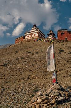 Picturesque old shrine in Himalayas mountains in Nepal