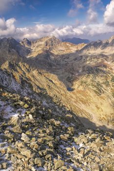 Majestic peaks of High Tatras in Slovakia from Slavkovsky Stit