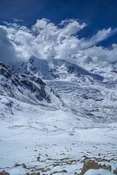 Scenic view of high altitude south american Andes in Peru, Ausangate