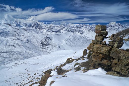 Beautiful view of south american Andes in high altitudes, Peru, Ausangate