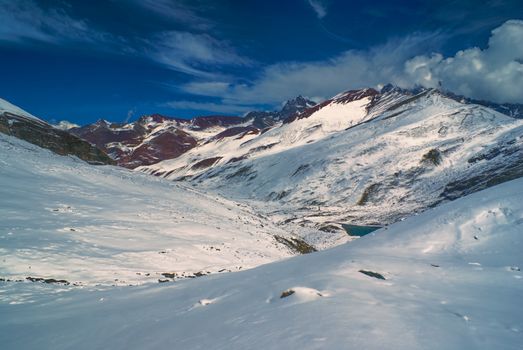 Picturesque south american Andes in Peru, Ausangate