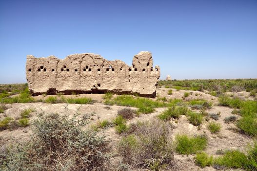 Large temple in desert near Merv, Turkmenistan