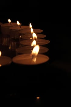 Heart of candles, a sign of love. romantic evening