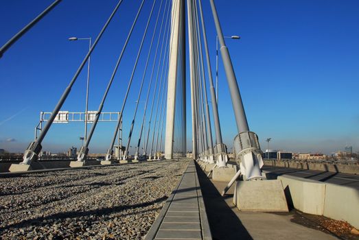 details of the new cable-stayed bridge, central tower