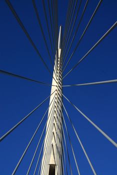 details of the new cable-stayed bridge over Sava river, central tower