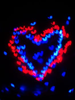 Heart bokeh background, Love Valentine's day background 