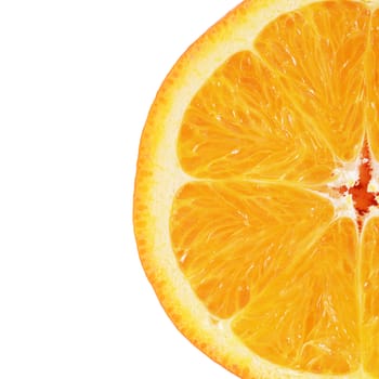 The bright orange isolated on white background