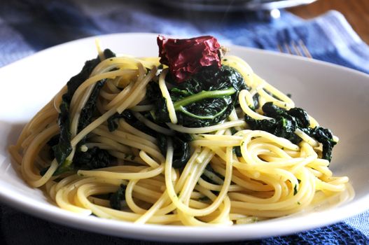Pasta with black cabbage