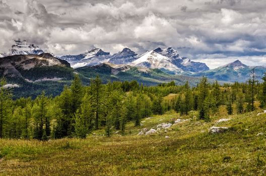 Wild landscape mountain range view, Banff national park, Alberta, Canada
