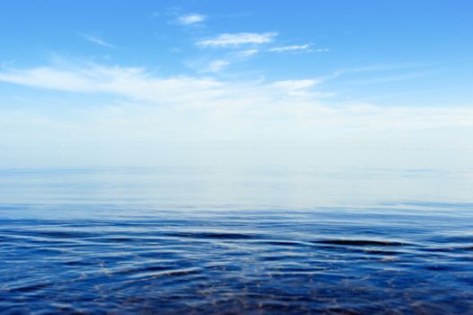 Panoramic view of surface of the ocean