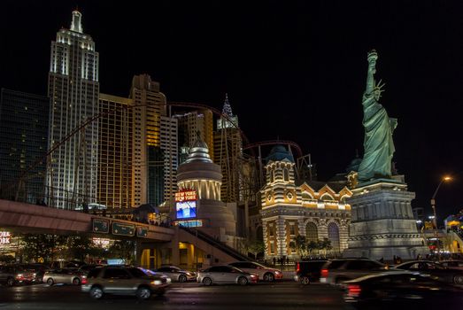 LAS VEGAS NV/USA - DECEMBER 24:  The Las Vegas Strip on Christmas Eve with New York, New York Hotel and Casino. December 24, 2014 in Las Vegas, NV, USA. 
