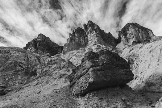 Rough landscape at Golden Canyon in Death Valley USA