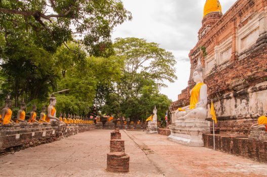 AYUTTHAYA,THAILAND-JUNE 27, 2013: Walking around Watyaichaimongkol