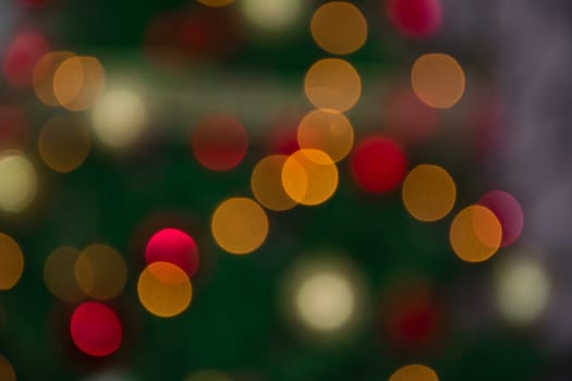 Abstract photo, christmas tree lights' bokeh.