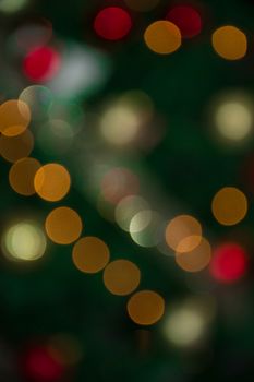 Abstract photo, christmas tree lights' bokeh.