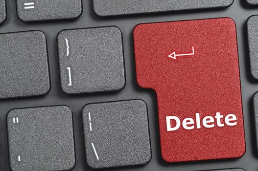 Red delete key on keyboard