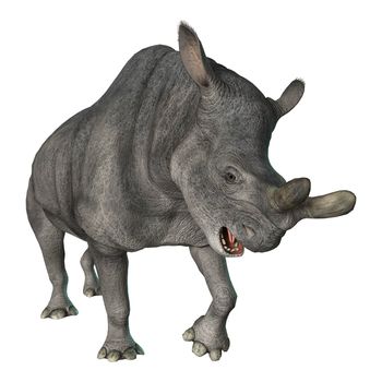 3D digital render of a Brontotherium isolated on white background