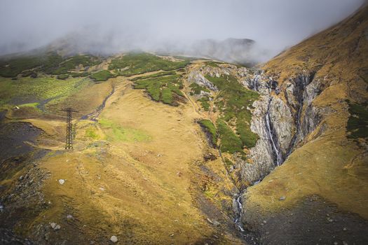 Tushety national park cliff sky clouds autumn landscape