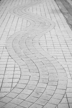 footpath pavement sidewalk  with wave texture, black and white