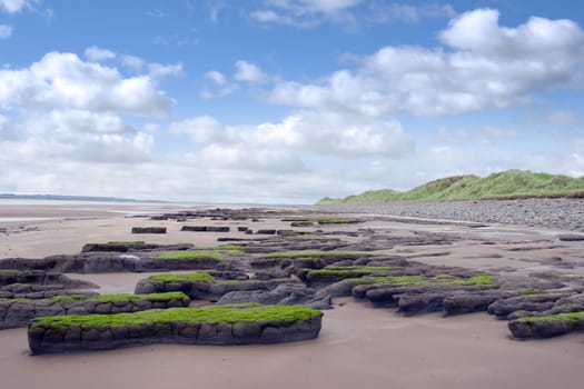 unusual mud banks at Beal beach in county Kerry Ireland on the wild Atlantic way