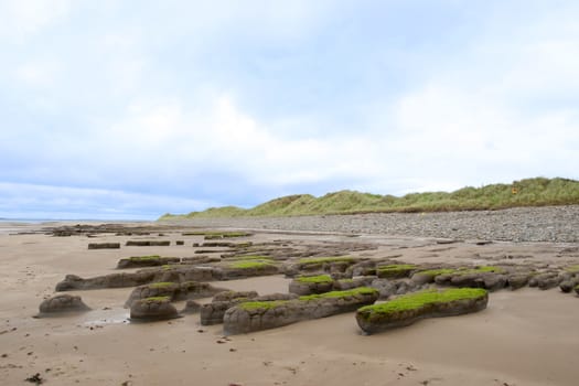 unusual mud banks at Beal beach in county Kerry Ireland on the wild Atlantic way