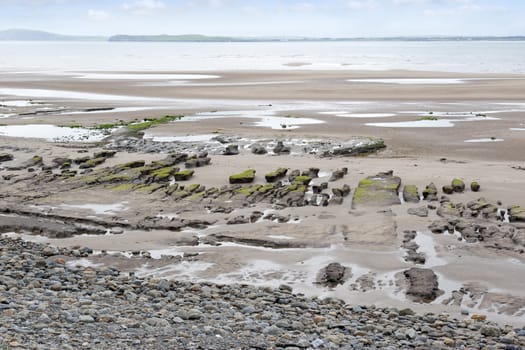 unusual mud banks at Beal beach in county Kerry Ireland on the wild Atlantic way
