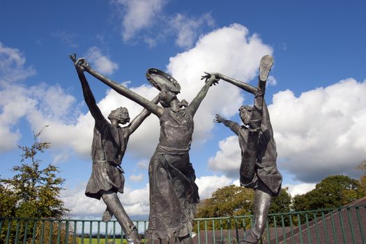 statues of the children of lir in Ennis county Clare Ireland