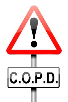 Illustration depicting a sign with a chronic obstructive pulmonary disease concept.