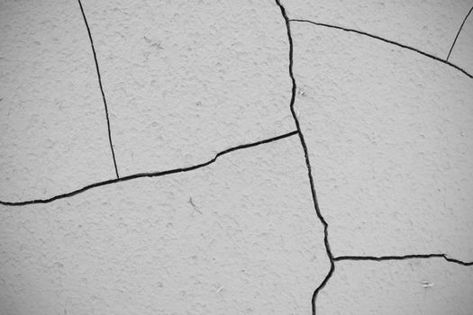 cracked soil ground, drought land so long waterless, black and white