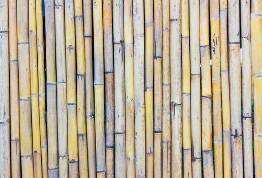 close-up of bamboo fence background in the park, outdoor