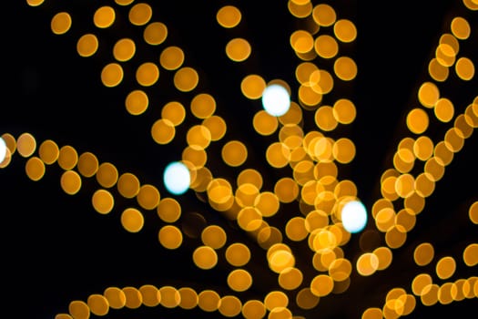 Abstract circular bokeh background of lights in the night.