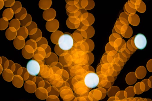 Abstract circular bokeh background of lights in the night.