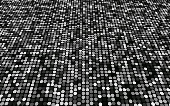 black and white dots stage background, perspective