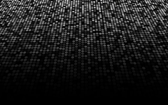 black and white dots stage background, perspective into thelight