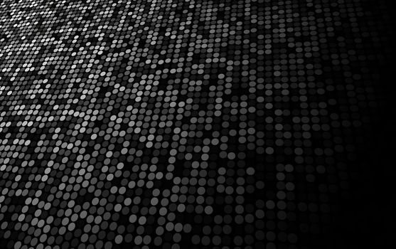 black and white dots stage background, perspective into the light