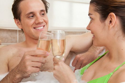 Couple toasting with champagne