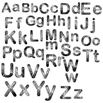 grunge letter a-z alphabet symbol design