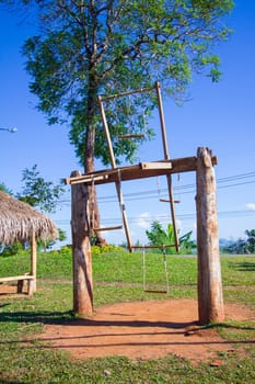 traditional swing of hilltribe people in thailand.